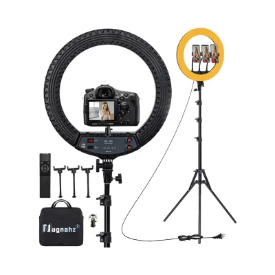 Ring Light 18" 55W avec Trépied - Nagnahz, Éclairage Professionnel pour Photo et Vidéo Ring Light 18 pouces avec trépied et accessoires de la marque Nagnahz
