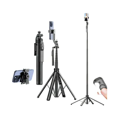 Tripod pour Smartphone & Appareil Photo TOKQI – Trépied Aluminium avec Télécommande Bluetooth Tripod pour smartphone et appareil photo TOKQI en aluminium avec télécommande Bluetooth montrant différentes configurations et usages