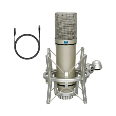 Microphone condensateur cardioïde LEUS U87 AI XLR avec câble
