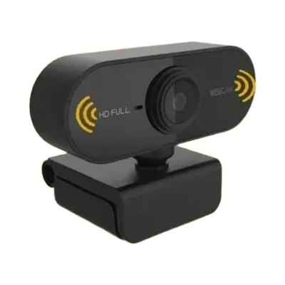 Caméra USB 1080P HD avec microphone intégré et trépied – Qualité Full HD et son clair Caméra USB 1080P HD avec microphone intégré et trépied vue de face