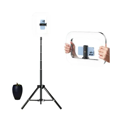 Anneau LED Portable Rechargeable 20W LEAFILLIGHT Y200 Bi-color avec Support Téléphone et Trépied Anneau LED portable rechargeable 20W LEAFILLIGHT Y200 bi-color avec trépied et support téléphone