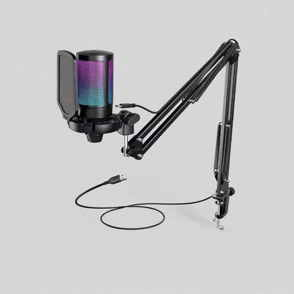 Micro USB Gaming FIFINE A6T avec Éclairage RGB et Bras Articulé - Image 1 Micro USB Gaming FIFINE A6T avec Éclairage RGB et Bras Articulé - Image 1