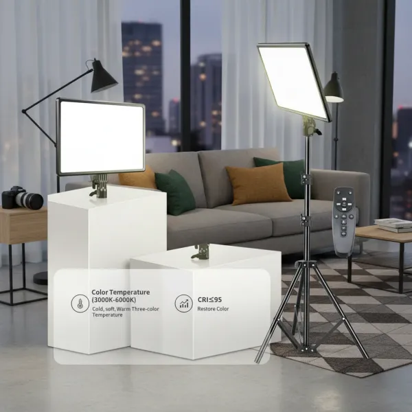 Panneau LED Vidéo 10/14'' Bi-Color 3000K-6000K SZKOSTON, trépied inclus Panneau LED vidéo Bi-Color 10 et 14 pouces réglable 3000K à 6000K avec trépied et télécommande