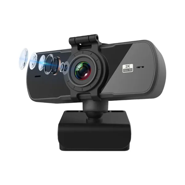 Webcam 2K autofocus avec microphone USB eMastiff vue de face