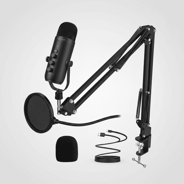Haomuren-Kit de microphone professionnel à condensateur cardioïde, USB, pour studio, podcast, avec HONArm, pour prometteur statique - Image 1
