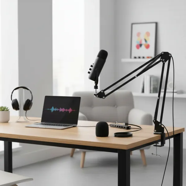 Haomuren Kit Microphone Cardioïde USB Professionnel pour Studio et Podcast avec HONArm Kit de microphone professionnel à condensateur cardioïde USB pour studio et podcast avec bras réglable HONArm