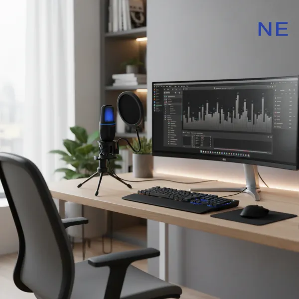 Microphone USB à condensateur RVB pour streaming, podcast et gaming Microphone USB à condensateur RVB avec filtre anti-pop sur bureau de streaming PC