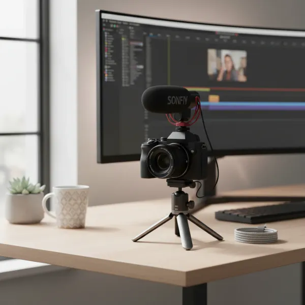 FEICHAO Adaptateur Triple Cold Shoe monté sur appareil photo DSLR avec microphone SONFY et trépied