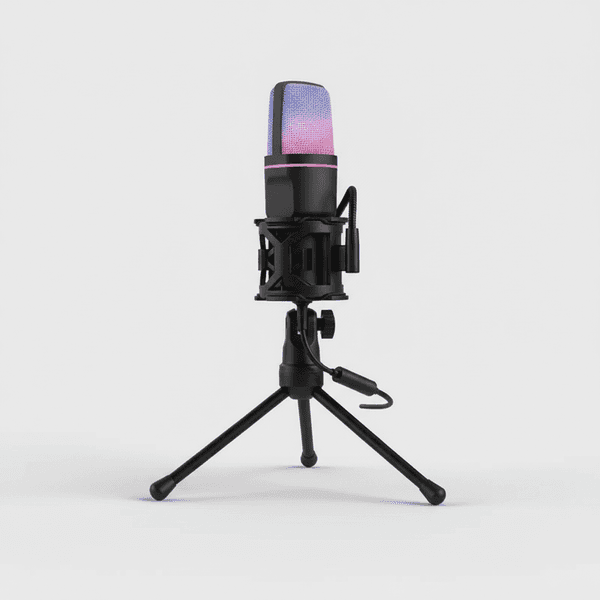 Microphone USB à condensateur RVB, fil de réduction de bruit, micro de jeu pour podcast, studio statique, streaming, ordinateur portable, ordinateur de bureau - Image 1