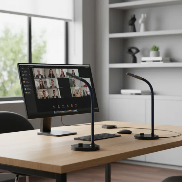 UGREEN Microphone USB pour Streaming, Podcasting et Gaming sur Mac et Windows Microphone USB UGREEN pour ordinateur de bureau avec base ronde et flexible