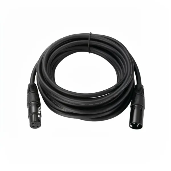 Câble XLR mâle femelle BSN noir enroulé, différentes longueurs disponibles