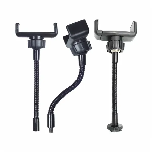 Support téléphone flexible SZKOSTON avec anneau lumineux, vue avant, arrière et de côté