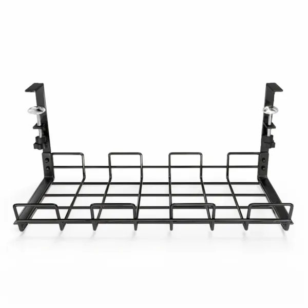 Boîte de gestion des câbles en métal sous bureau avec organisateur de câbles et support sans perçage