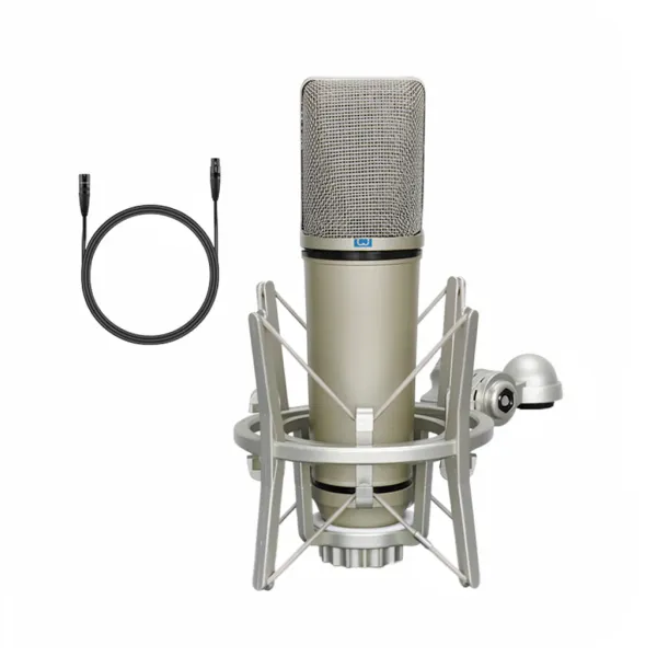LEUS U87 AI Microphone condensateur cardioïde XLR - Haute qualité audio Microphone condensateur cardioïde LEUS U87 AI XLR avec câble et support anti-choc