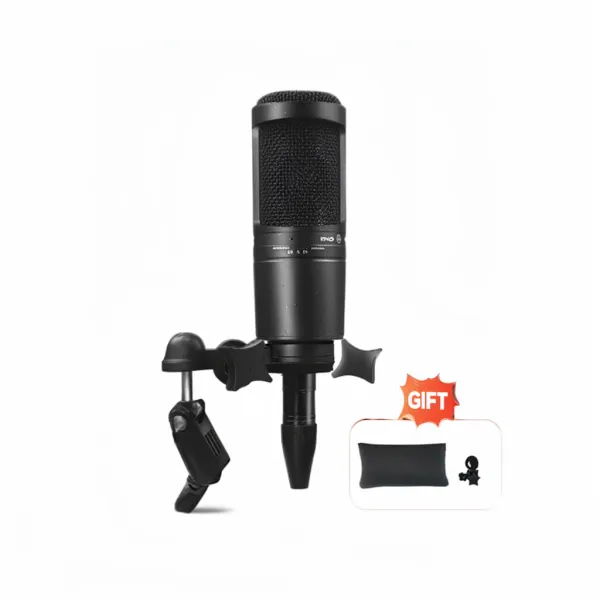 Microphone condensateur AT2020 Wired XLR TVOTT avec support et accessoire cadeau