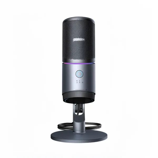 Microphone UGREEN CM769 avec connecteur Micro USB et éclairage RGB