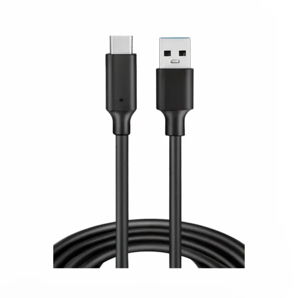 Câble USB3.2 10Gbps Type A vers USB-C noir avec connecteurs visibles