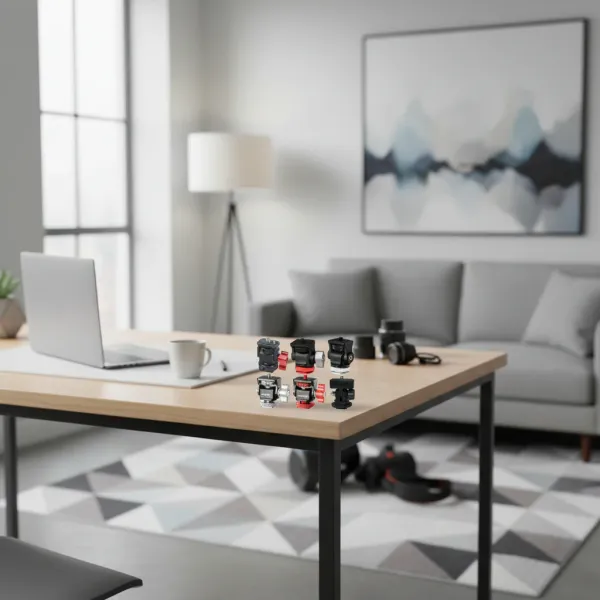 Support universel pour moniteur Cold Shoe avec plaque QR sur bureau moderne