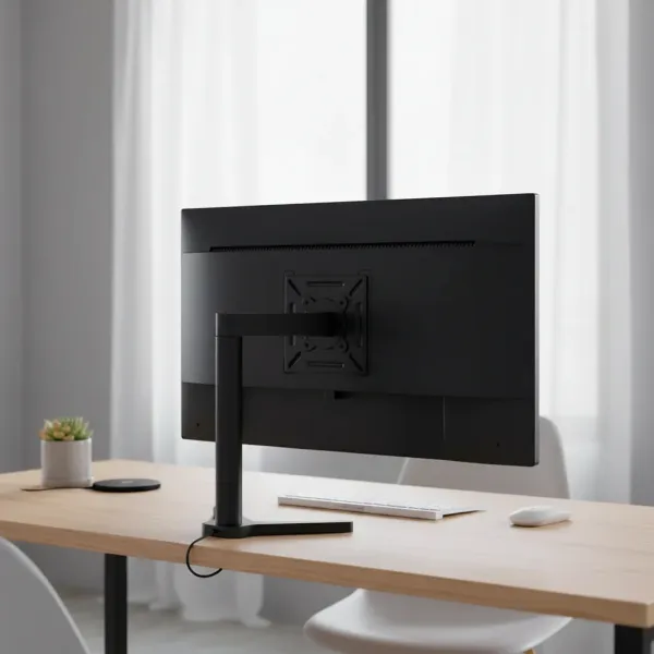 Support mural pour écran 12-24 pouces VESA 75/100 modèle C11 fixé à un bureau