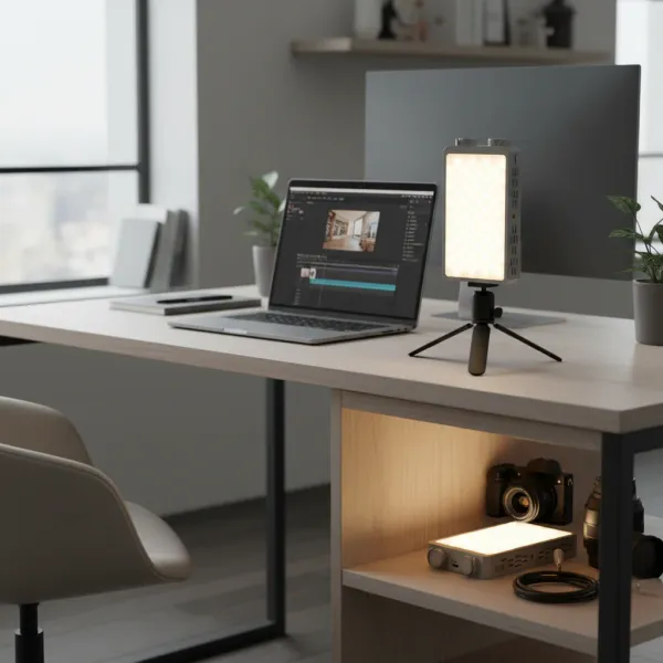 Mini lampe vidéo LED 40W portable avec trépied, éclairage doux pour studio vidéo