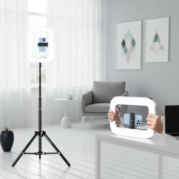 Anneau LED portable rechargeable 20W LEAFILLIGHT Y200 bi-color avec support smartphone