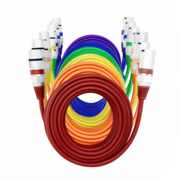 Câble XLR coloré Nephy de 3 à 10 mètres avec blindage OFC, connecteurs mâle et femelle