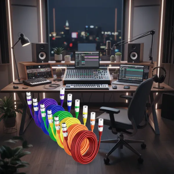 Câbles XLR colorés Nephy blindés avec connecteurs mâle-femelle de 3, 5 et 10 mètres