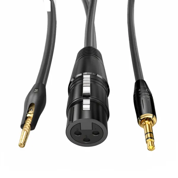 Câble audio XLR vers 3,5 mm avec connecteurs dorés pour microphone