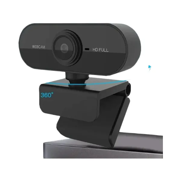 Caméra USB HD 720p avec microphone intégré et trépied, vue de face