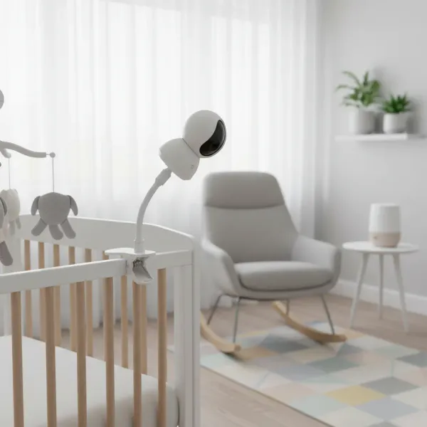 Pince flexible DIXSG pour caméra et moniteur – Support universel Pince flexible universelle pour caméra et moniteur fixée sur un berceau dans une chambre d'enfant