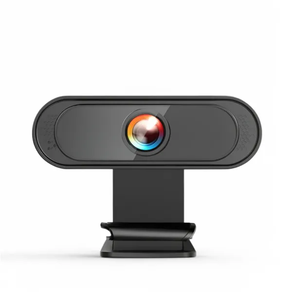 Webcam 1080P Full HD EOENKK avec microphone et trépied USB vue de face