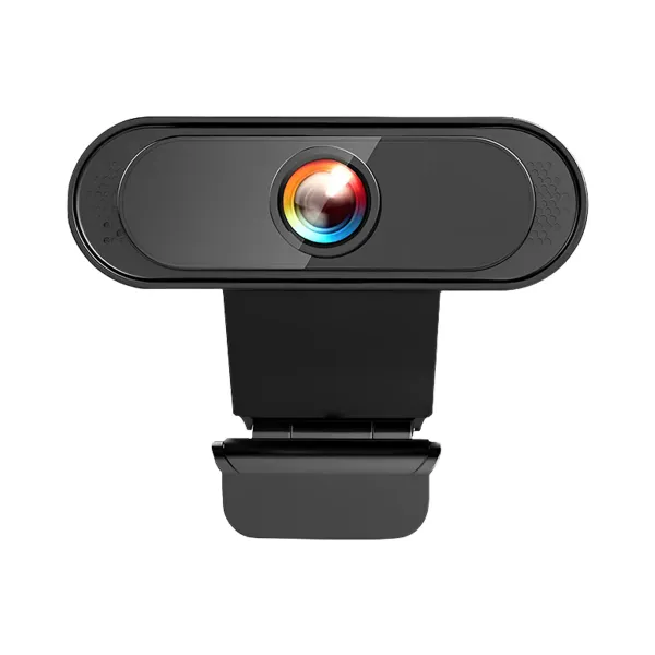Webcam 1080P Full HD EOENKK avec microphone intégré et trépied USB vue de face