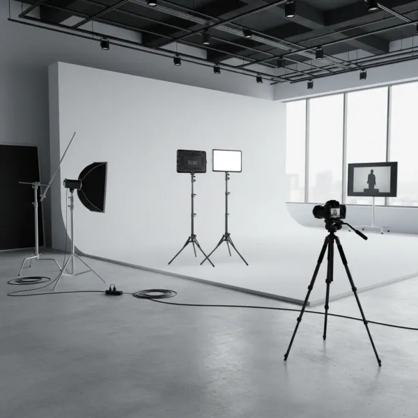 LED Photography Video Light Panel Kit 8 et 12 pouces SZKOSTON en studio photo professionnel