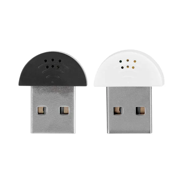 Microphone USB Mini Studio Noise Cancelling pour Podcast et Streaming Microphone USB mini studio avec réduction de bruit, noir et blanc, vue de face