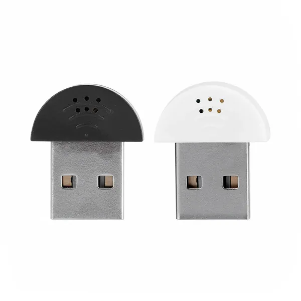 Microphone USB Mini Studio Noise Cancelling - Plug & Play pour Podcast et Streaming Microphone USB Mini Studio Noise Cancelling en noir et blanc, vue de face