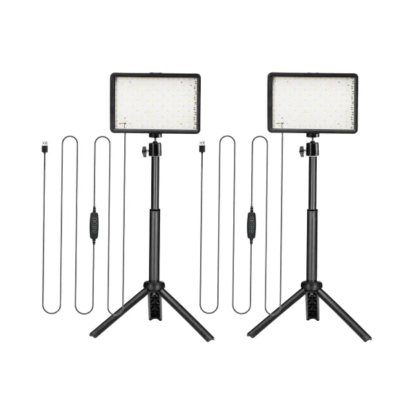 Set de lampe vidéo LED avec trépied mini et filtres couleur USB