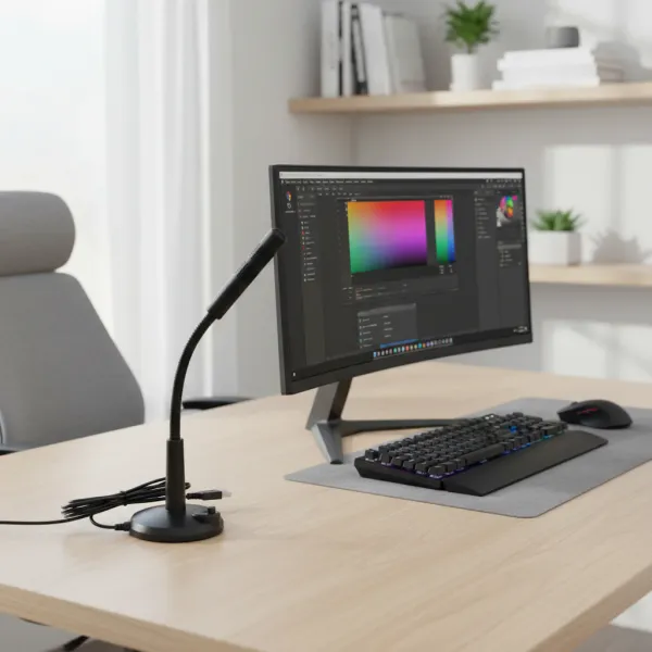 Microphone USB pour chat vocal compatible PC et laptop - studio, chant, jeu et streaming Microphone USB d'enregistrement pour chat vocal, compatible ordinateur et laptop, idéal pour studio, chant et streaming