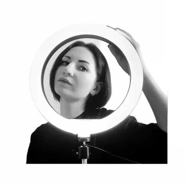 Anneau LED avec support téléphone - Lampe Selfie dimmable USB Anneau LED lumineux avec support téléphone, lampe selfie dimmable USB