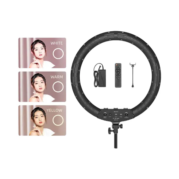 Ring Light LED bi-color AMBITFUL KN-21C 18 et 21 pouces avec télécommande et variations de lumière blanc, chaud et jaune