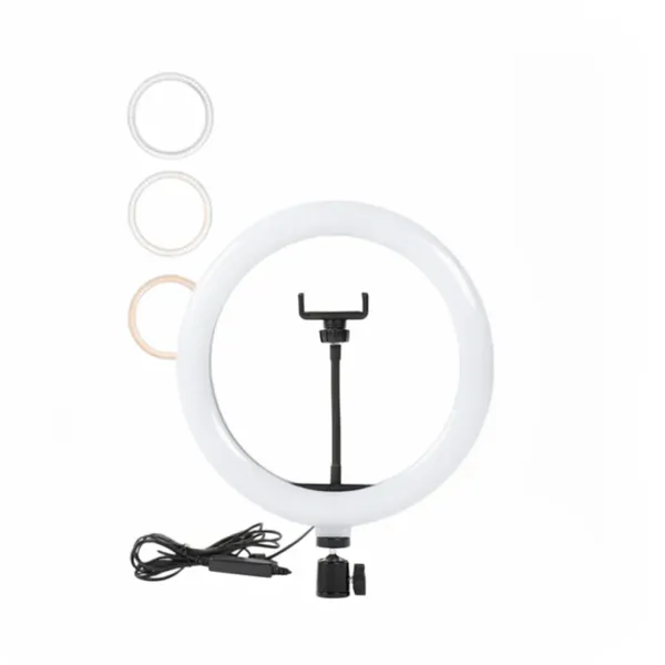 Anneau LED Selfie 16/26/33cm Dimmable Bi-color Mrgabwte Anneau LED selfie dimmable bi-color Mrgabwte avec support smartphone et câble