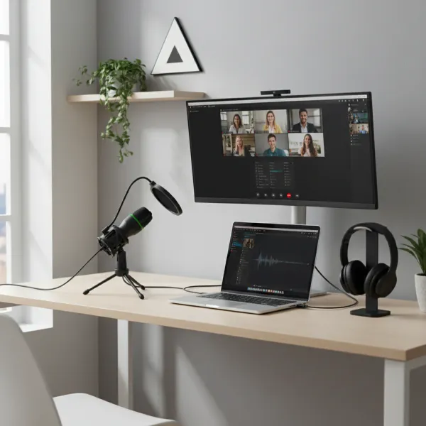 Microphone à Condensateur USB AyeBeau - Kit RGB Streaming, idéal pour streaming et enregistrement audio de haute qualité Microphone à condensateur USB AyeBeau avec kit RGB pour streaming et enregistrement sur bureau moderne