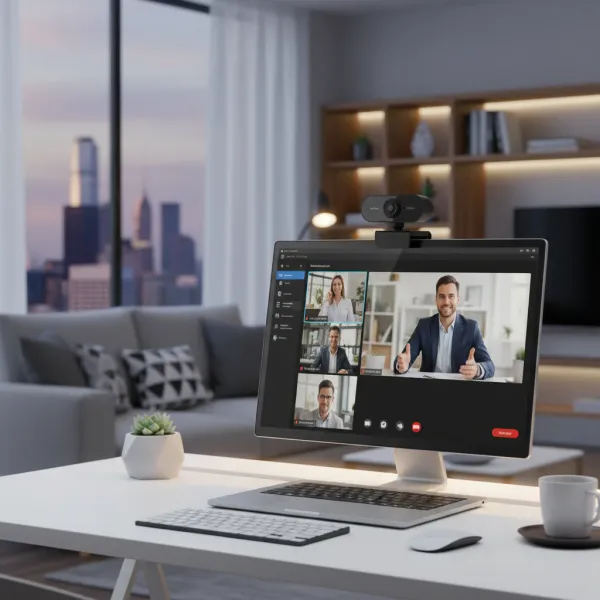 Webcam USB avec micro intégrée 640x480 sur écran d'ordinateur pour appels vidéo Zoom, Teams et streaming