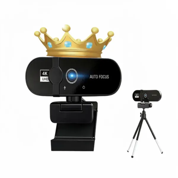 Webcam 4K HD avec autofocus et microphone intégrés, compatible 2K et 1080P pour PC