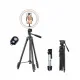 Ring Light pour photo avec trépied noir réglable et télécommande Bluetooth