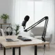 Microphone USB Haomuren Professional avec bras articulé installé sur un bureau moderne pour streaming et podcast