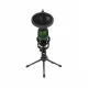 Microphone à condensateur USB professionnel pour streaming, jeux vidéo et podcasts Microphone à condensateur USB professionnel noir avec support trépied et filtre anti-pop, éclairage vert