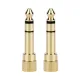 Adaptateur Jack 6,35 mm vers 3,5 mm HEDANP en vue frontale doré