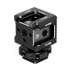 Adaptateur triple cold shoe FEICHAO pour DSLR ou camera cage, noir, vue 3D