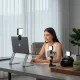 Lampe LED vidéo portable BAODELI bi-color 3300K-5600K montée sur un ordinateur portable, un smartphone et un appareil photo