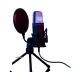 Microphone USB RVB à condensateur avec réduction de bruit pour podcast et streaming Microphone USB à condensateur RVB avec fil de réduction de bruit sur trépied, parfait pour podcast, streaming et ordinateur